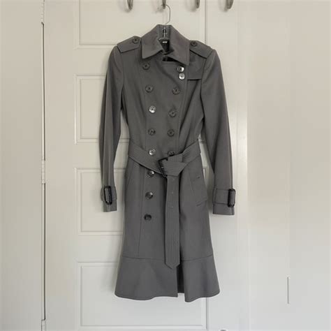 burberry 'littleton' wool trench coat|grey melange trench coat.